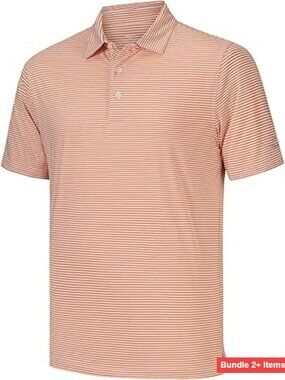 Men's Performance Golf Polo Shirt Moisture Wicking Short Sleeve Striped